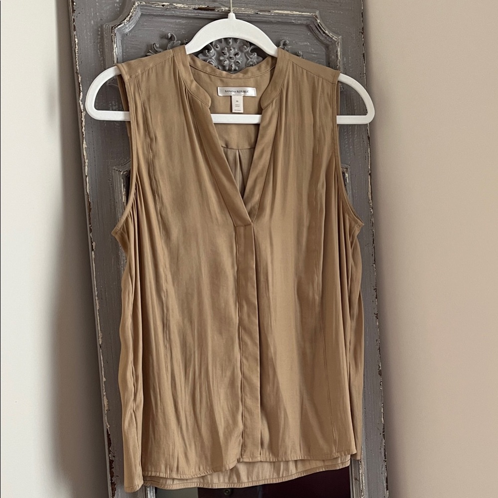 Banana Republic Sleeveless Tan Blouse